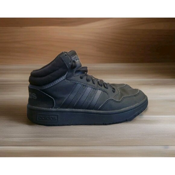 Adidas Hoops Mid 3.0 Basketball Sneakers Youth Size 4 Black - Picture 1 of 12